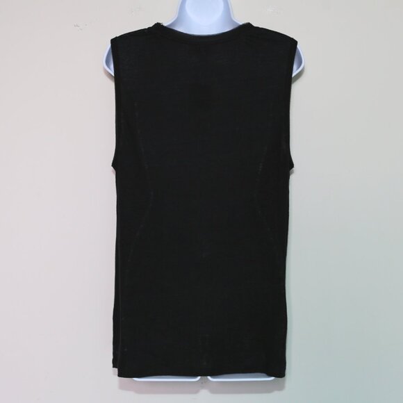 $128 JUICY COUTURE Black Paillette Sleeveless Tank Top Shirt Women's Large NEW - Picture 6 of 13